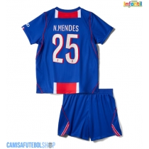 Camisa de time de futebol Paris Saint-Germain Nuno Mendes #25 Replicas 1º Equipamento Infantil 2026-27 Manga Curta (+ Calças curtas)
